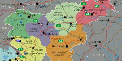 Словени аялал жуулчлалын газрын зураг